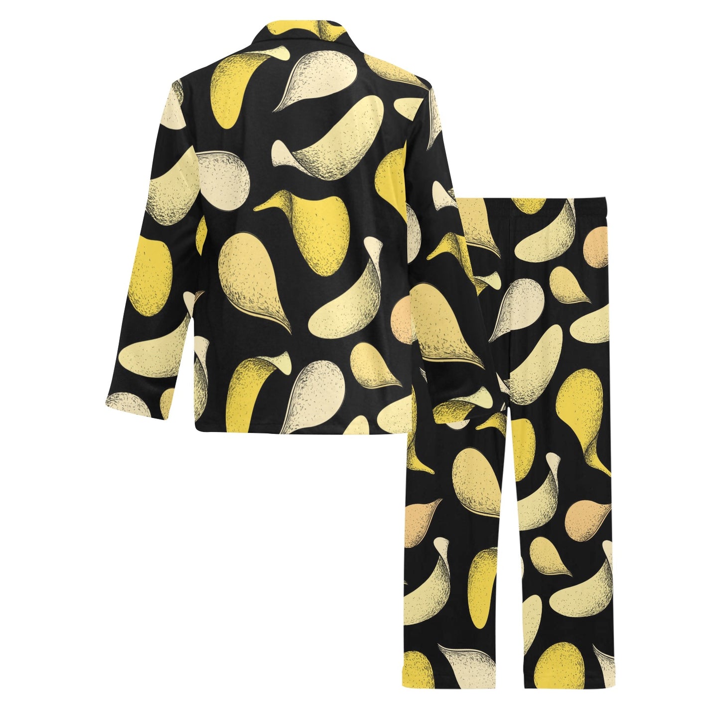 Potato Pattern Print Design A02 Men's Long Pajama Set