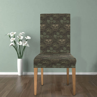 Skull Camo Style Print Design LKS308 Dining Chair Slipcover