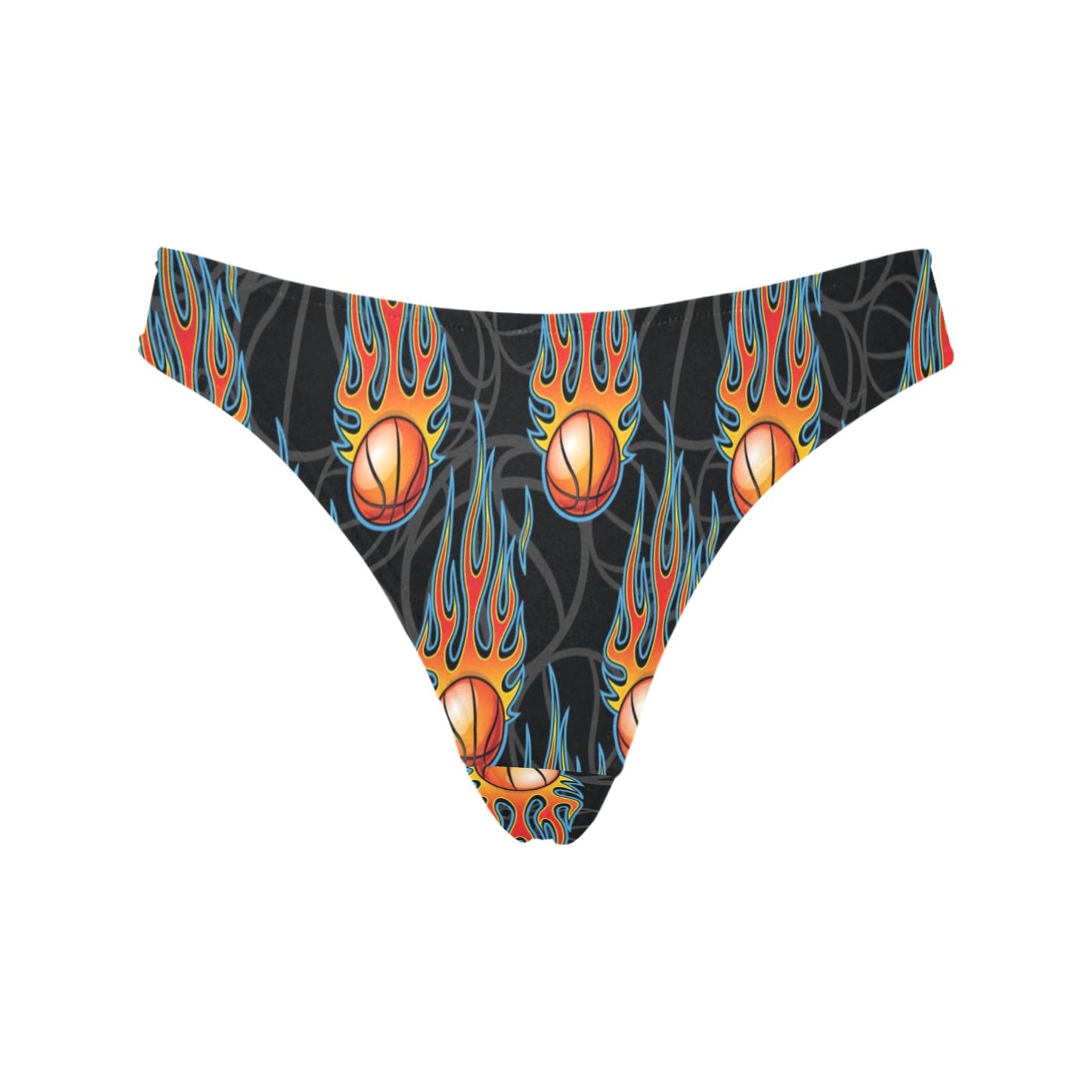 Basketball Fire Print Pattern Women's Thongs