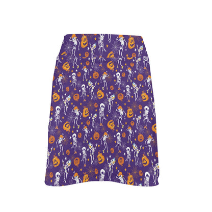 Skeleton Halloween Dance Print Design LKS304 17" Golf & Pickleball Skort with Pockets