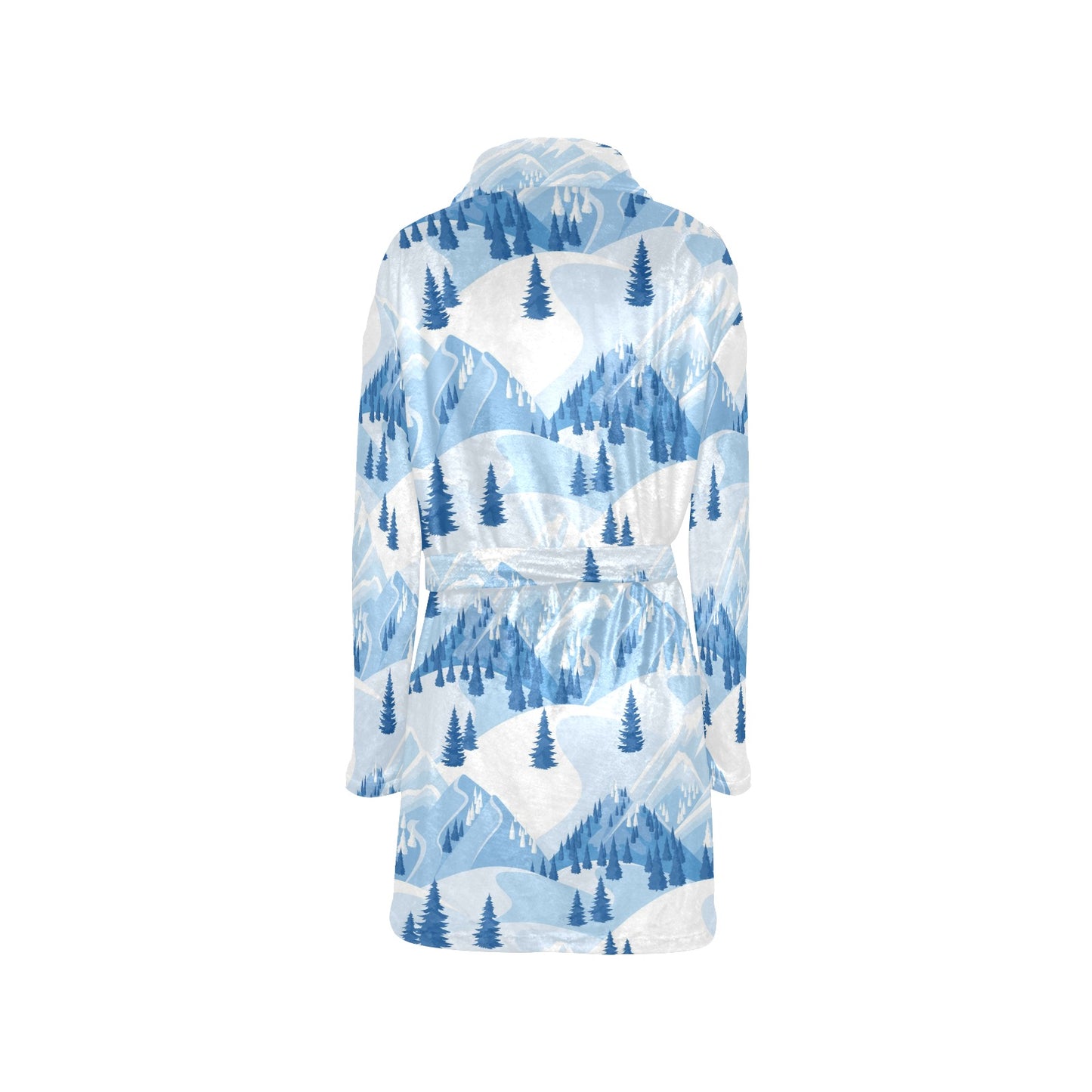 Mountain Pattern Print Design 03 Women's Fleece Robe