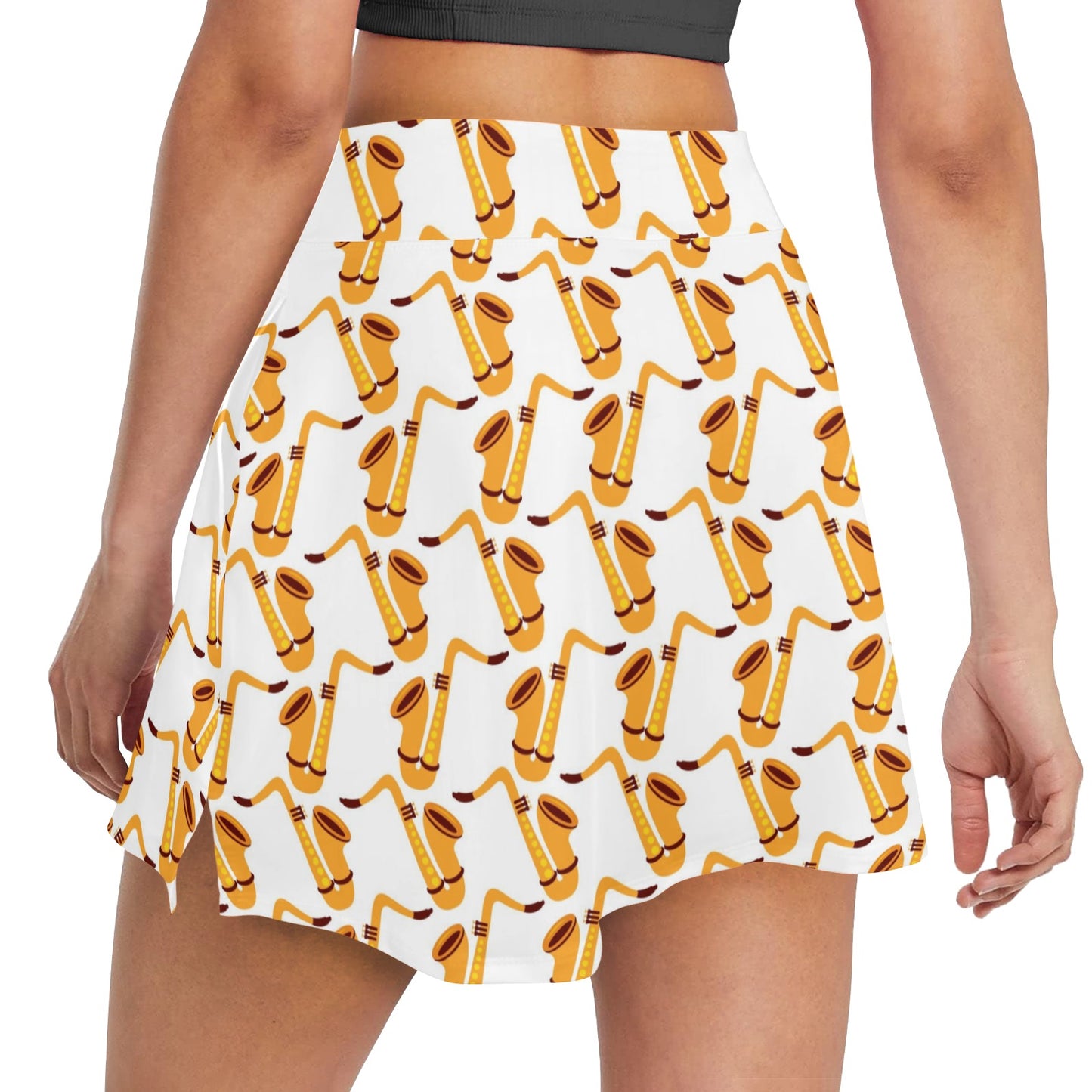 Saxophone Print Design LKS404 17" Golf & Pickleball Skort with Pockets