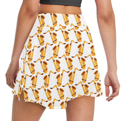 Saxophone Print Design LKS404 17" Golf & Pickleball Skort with Pockets
