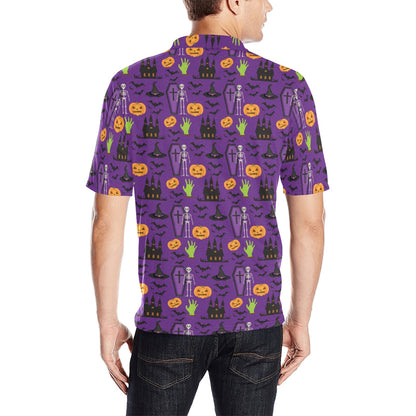 Halloween Print Design LKS403 Men Polo Shirt