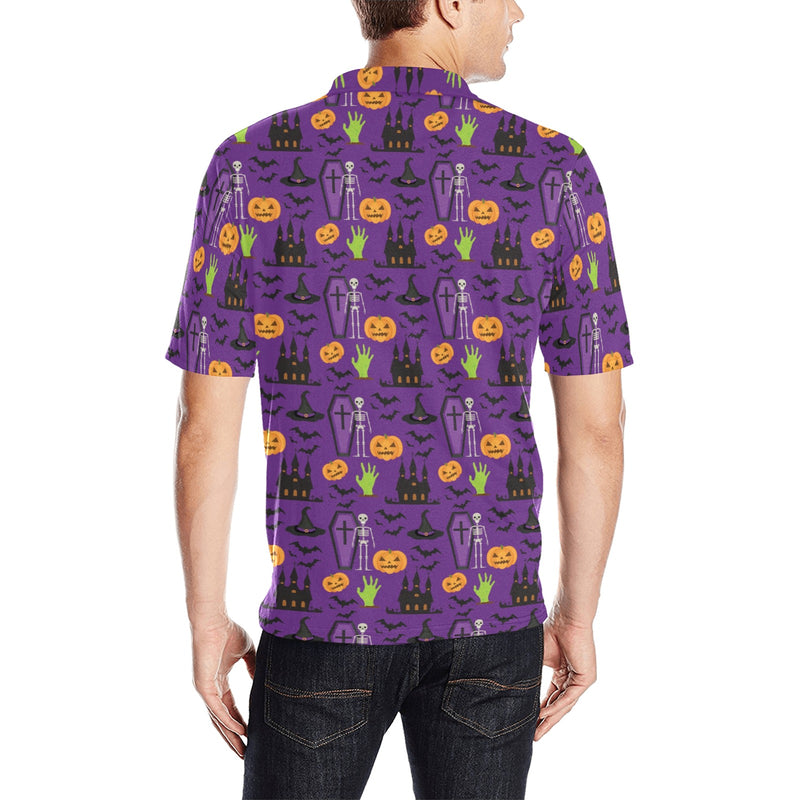 Halloween Print Design LKS403 Men Polo Shirt