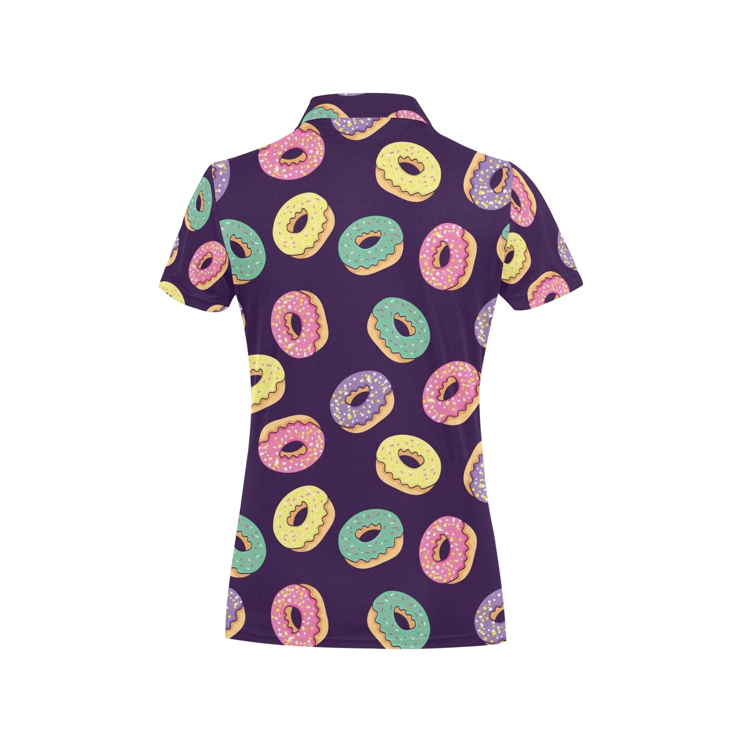 Donut Pattern Print Design DN08 Women's Polo Shirt