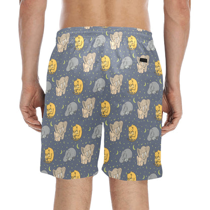 Safari Elephant Lion Print Design LKS303 Men's Swim Trunks Beach Shorts