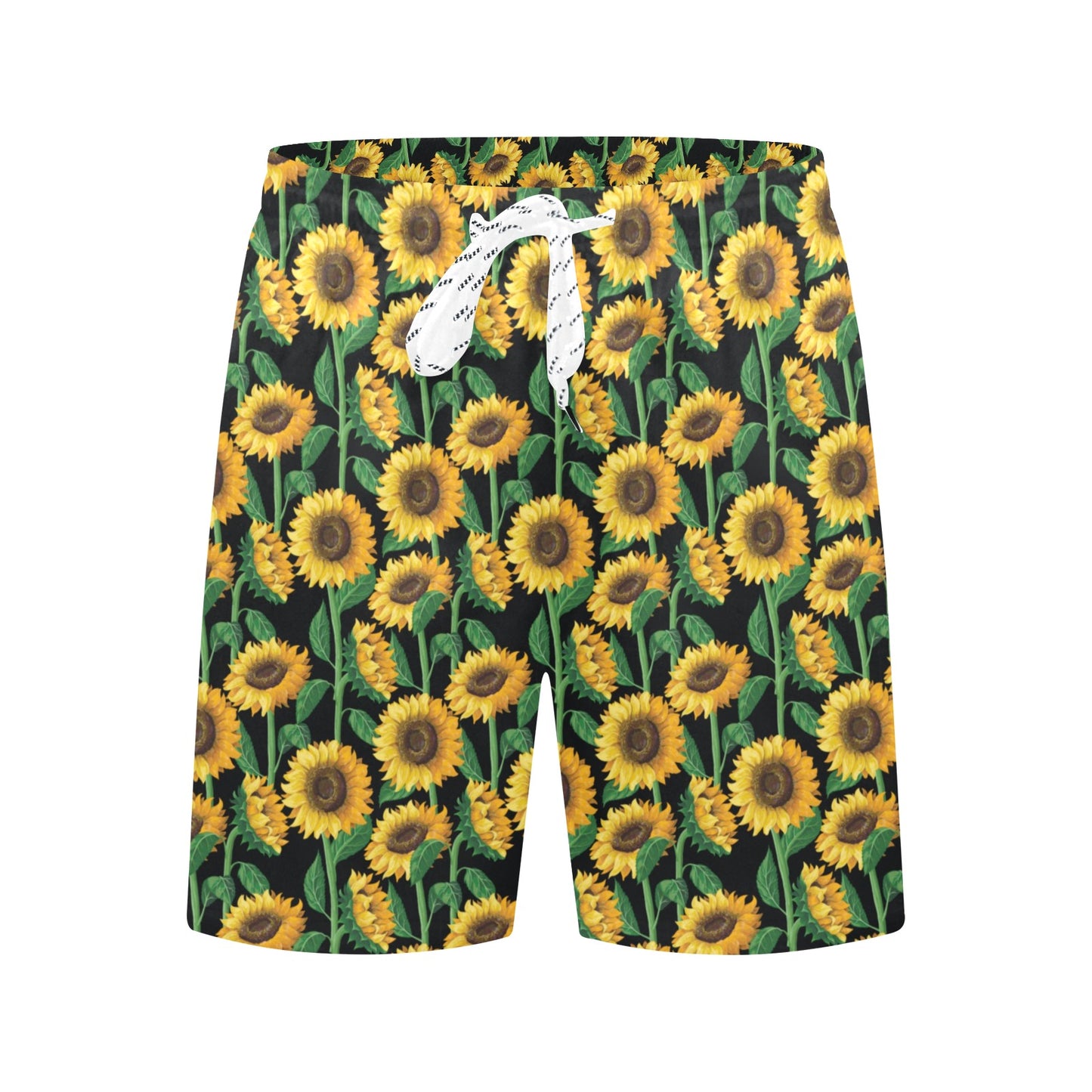 Sunflower Realistic Print Pattern Men's Swim Trunks Beach Shorts