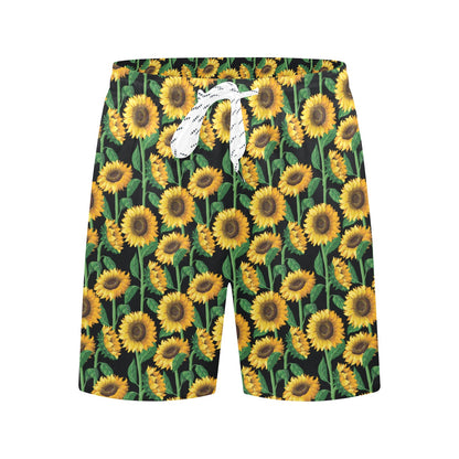 Sunflower Realistic Print Pattern Men's Swim Trunks Beach Shorts