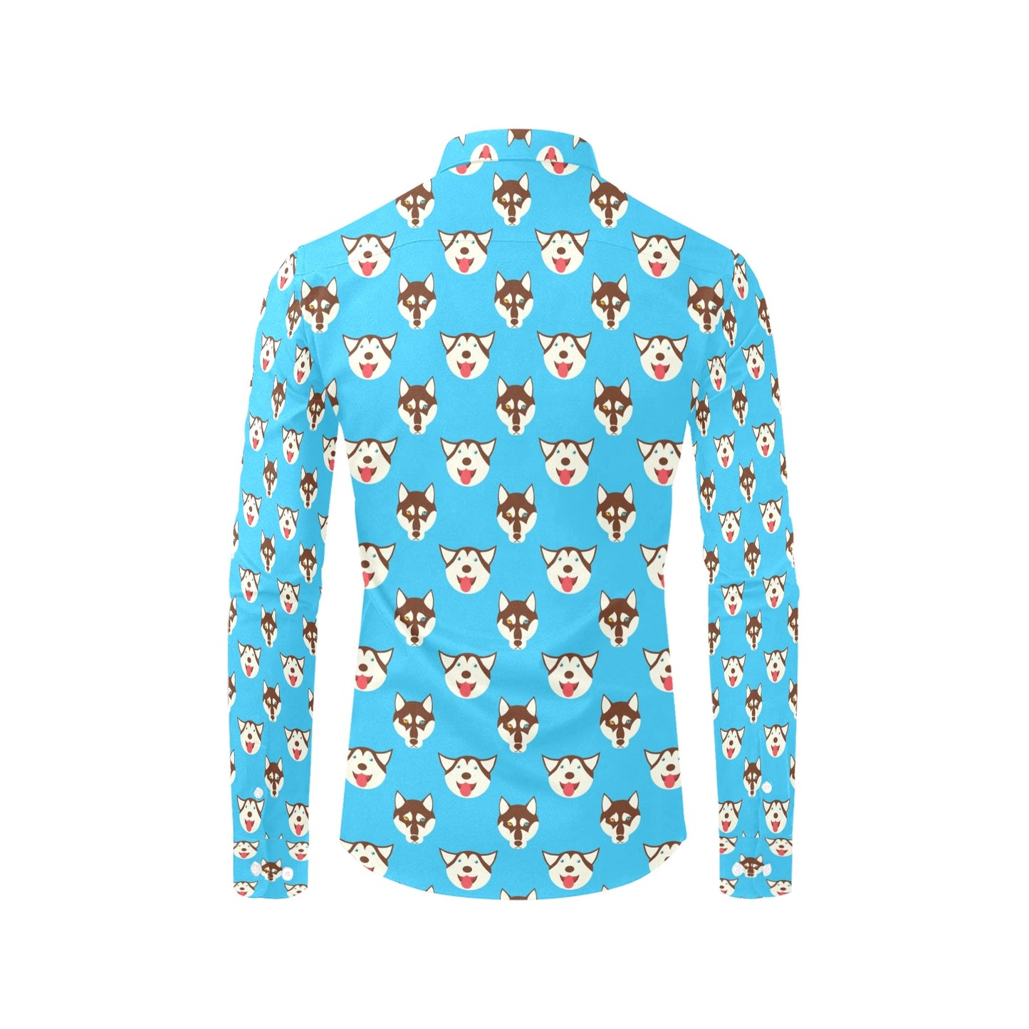 Siberian Huskies Print Design LKS306 Men's Long Sleeve Dress Shirt