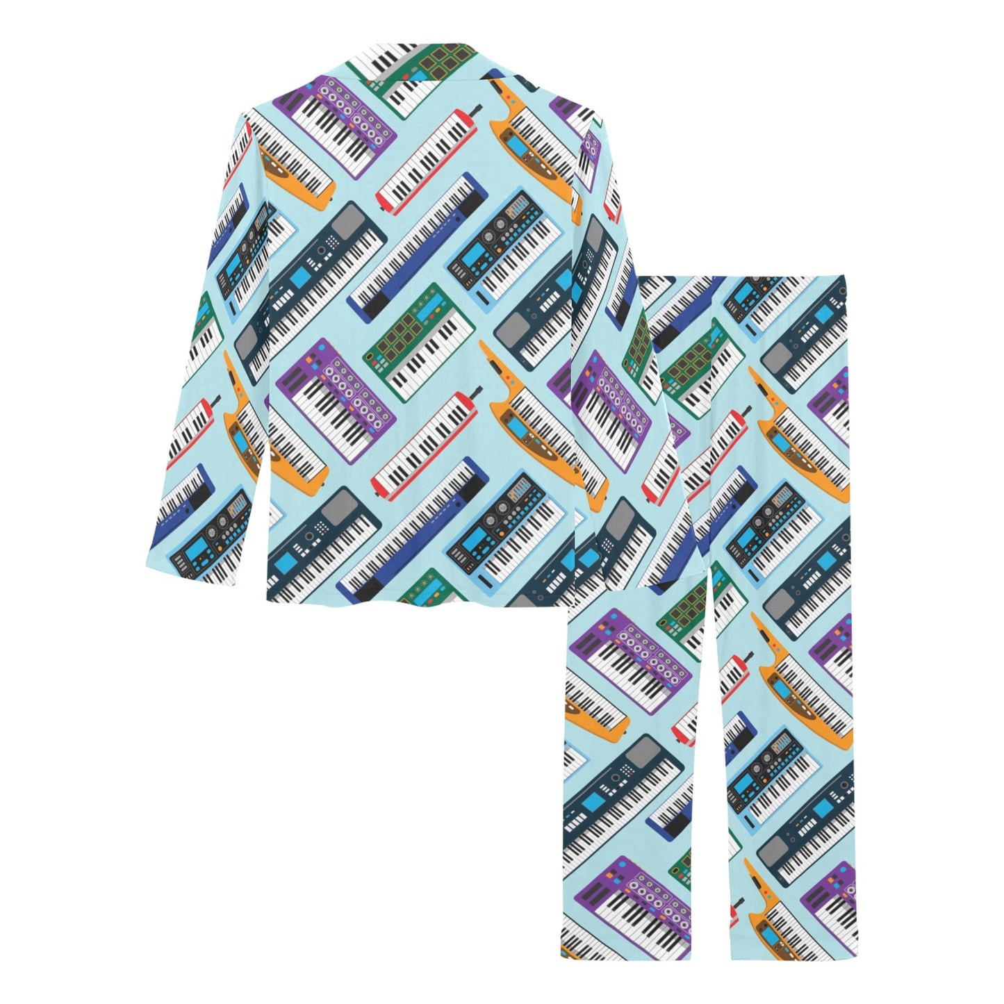 Synthesizer Pattern Print Design 02 Women's Long Pajama Set