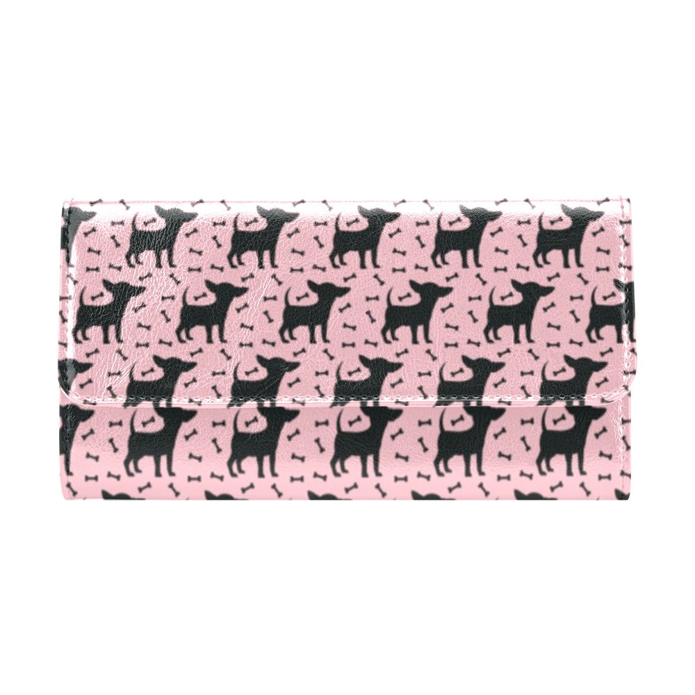 Chihuahua Pink Print Pattern Women's Trifold Wallet
