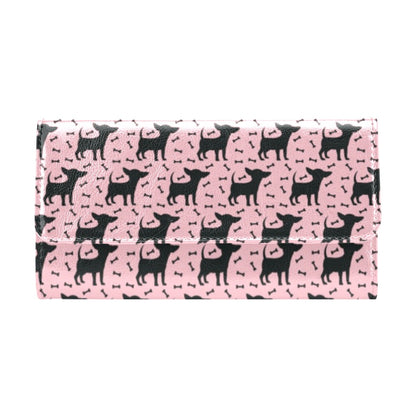 Chihuahua Pink Print Pattern Women's Trifold Wallet