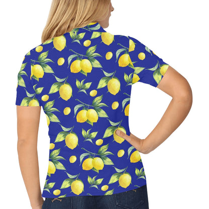 Lemon Pattern Print Design LM06 Women's Polo Shirt