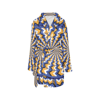 Optical illusion Pattern Print Design A01 Women's Fleece Robe