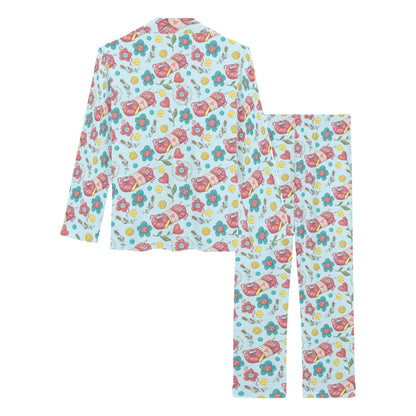 Crochet Pattern Print Design 01 Women's Long Pajama Set