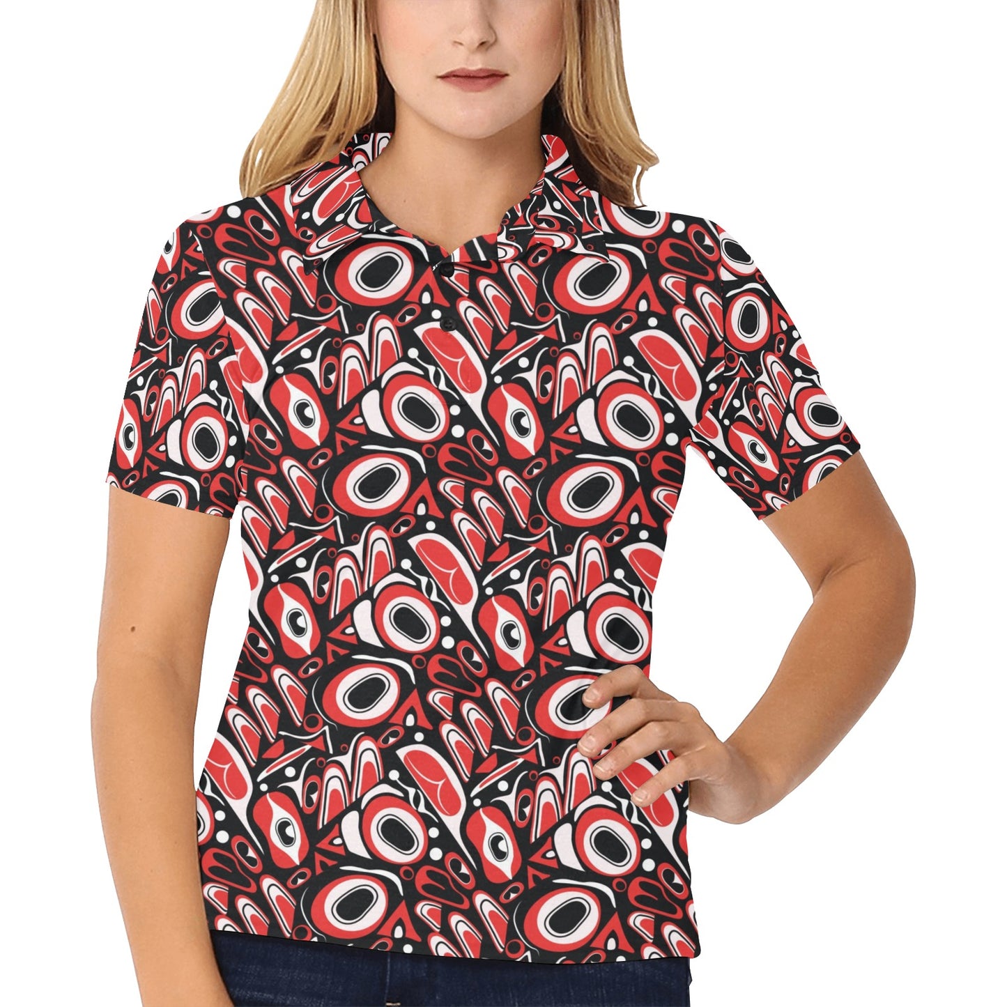 Totem Pole Texture Design Women's Polo Shirt