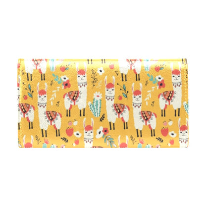 Llama Cute Themed Print Women's Trifold Wallet
