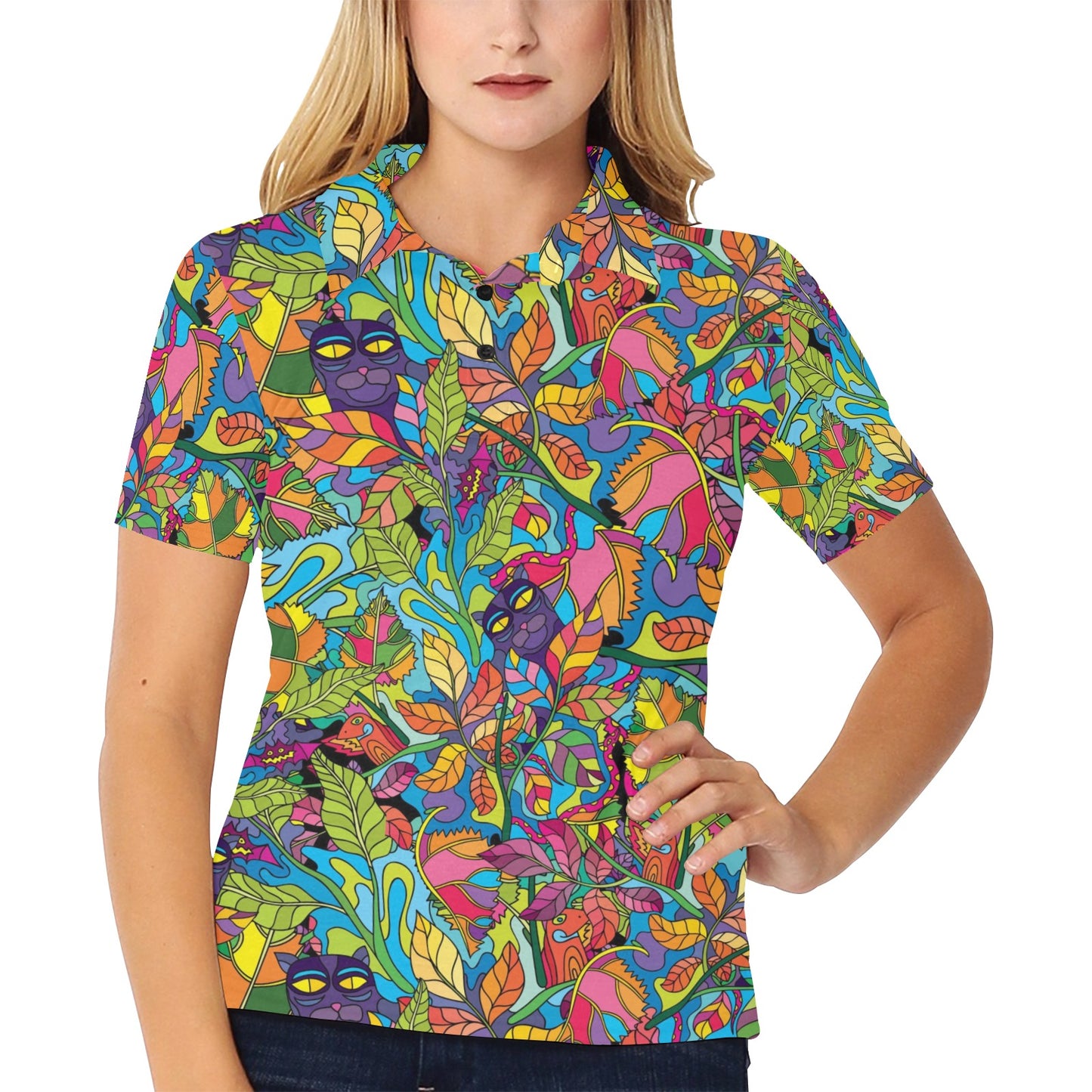 Trippy Print Design LKS301 Women's Polo Shirt