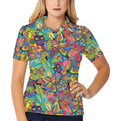 Trippy Print Design LKS301 Women's Polo Shirt