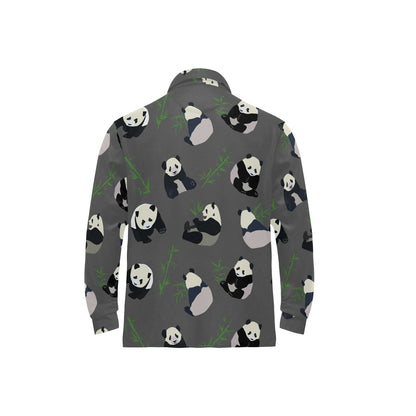 Panda Pattern Print Design A06 Long Sleeve Polo Shirt For Men's
