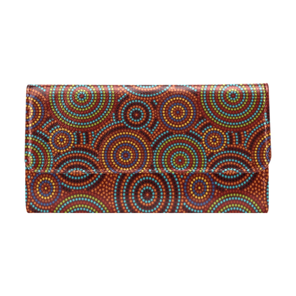 Aboriginal Print Design LKS403 Women's Trifold Wallet