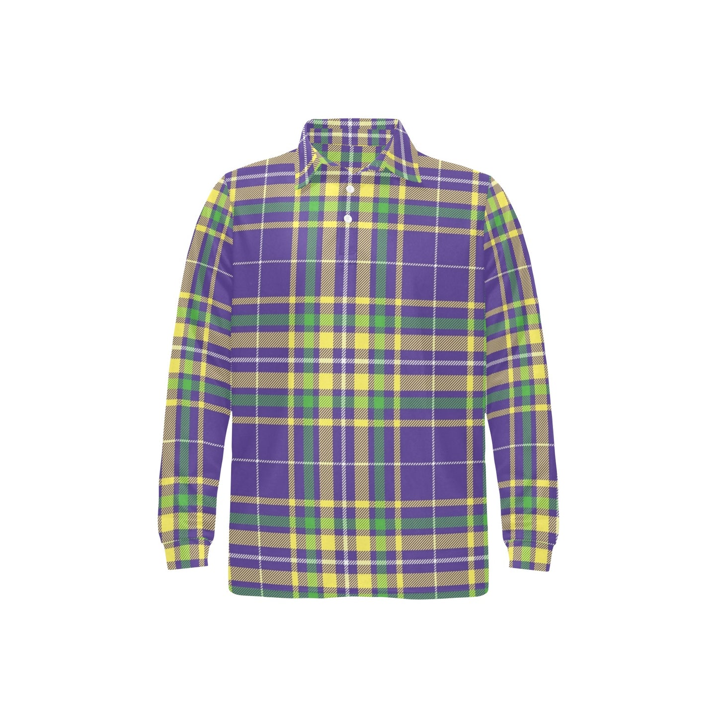 Mardi Gras Pattern Print Design 010 Long Sleeve Polo Shirt For Men's