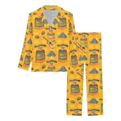 Maracas Mexican Style Pattern Print Design 02 Women's Long Pajama Set