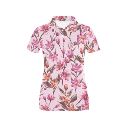 Summer Floral Pattern Print Design SF09 Women's Polo Shirt