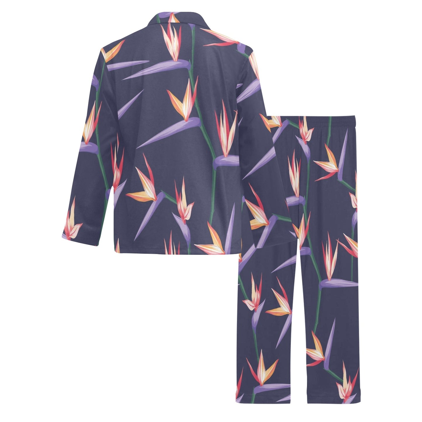 Bird Of Paradise Pattern Print Design BOP015 Men's Long Pajama Set
