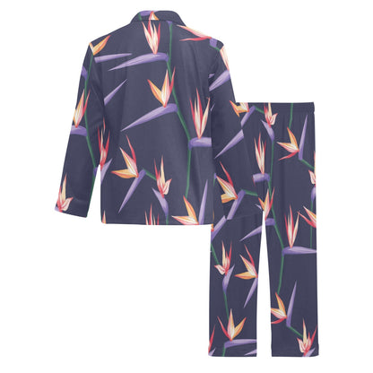 Bird Of Paradise Pattern Print Design BOP015 Men's Long Pajama Set