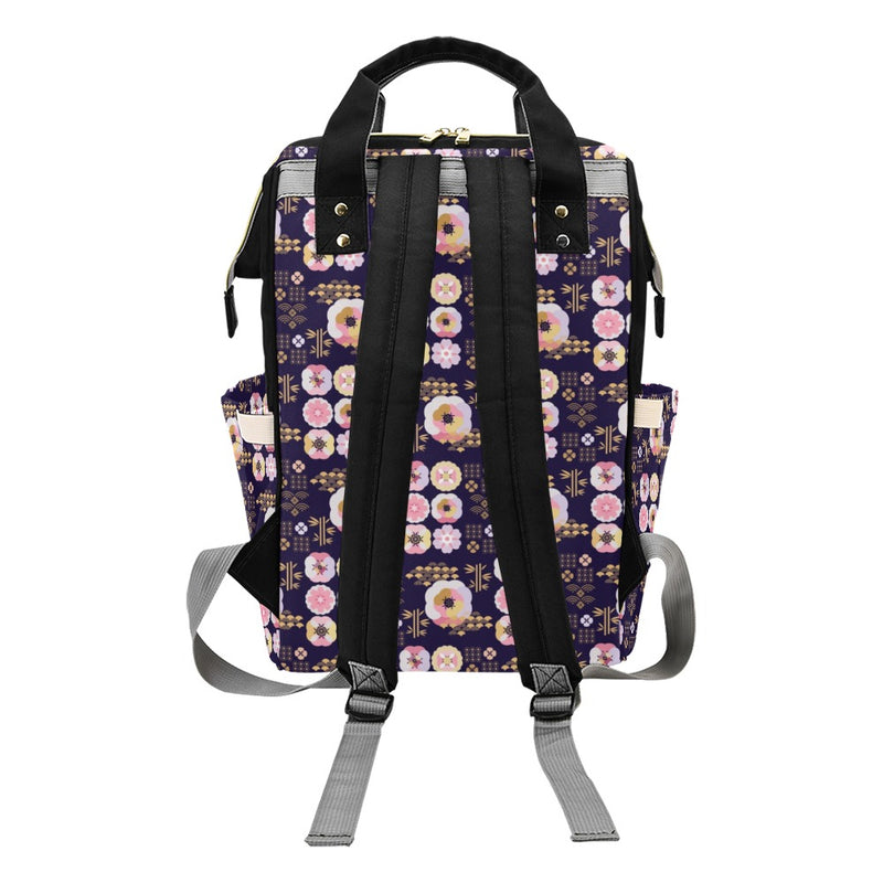 Sakura Japan Style Print Design LKS302 Diaper Bag Backpack