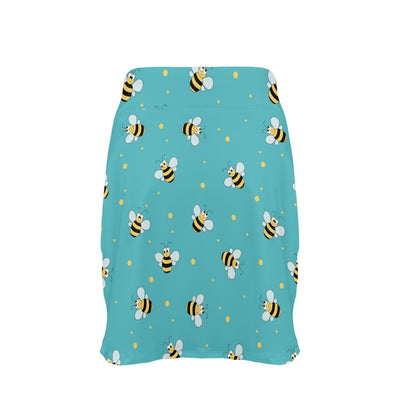 Bee With Dot Print Design LKS309 17" Golf & Pickleball Skort with Pockets