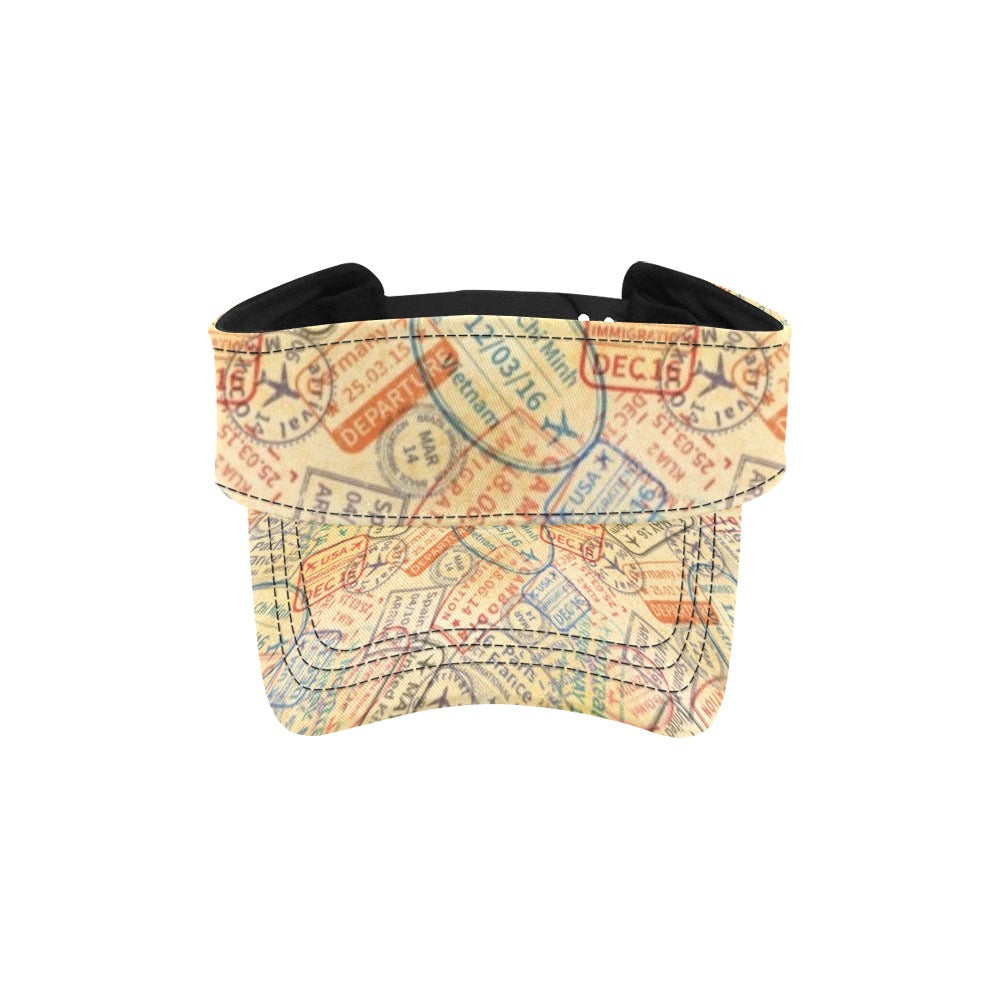Travel Stamp Print Design LKS302 Unisex Sun Visor
