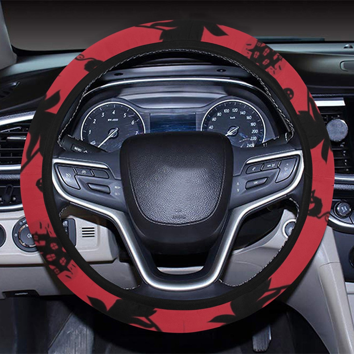 Witch Print Design LKS303 Steering Wheel Cover with Elastic Edge