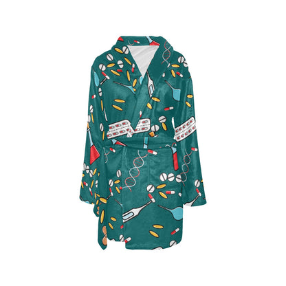 Nurse Pattern Print Design A05 Women's Fleece Robe