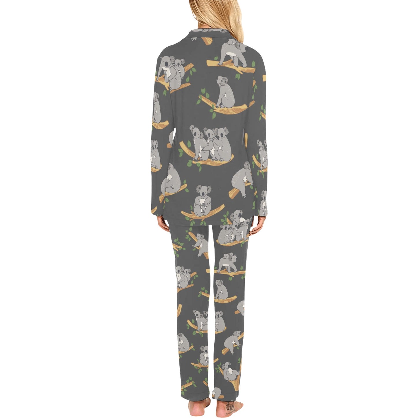 Koala Pattern Print Design 07 Women's Long Pajama Set