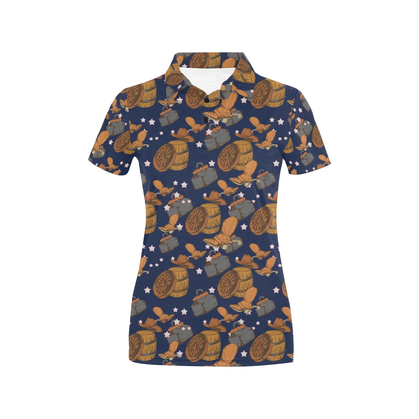 Cowboy Pattern Print Design 03 Women's Polo Shirt