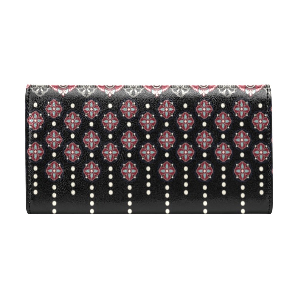 Ethnic Dot Style Print Pattern Women's Trifold Wallet