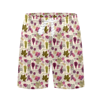 Wine Style Design Print Men's Swim Trunks Beach Shorts