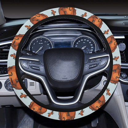 Violin Print Design LKS406 Steering Wheel Cover with Elastic Edge