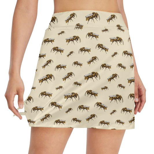 Bee Print Design LKS306 17" Golf & Pickleball Skort with Pockets