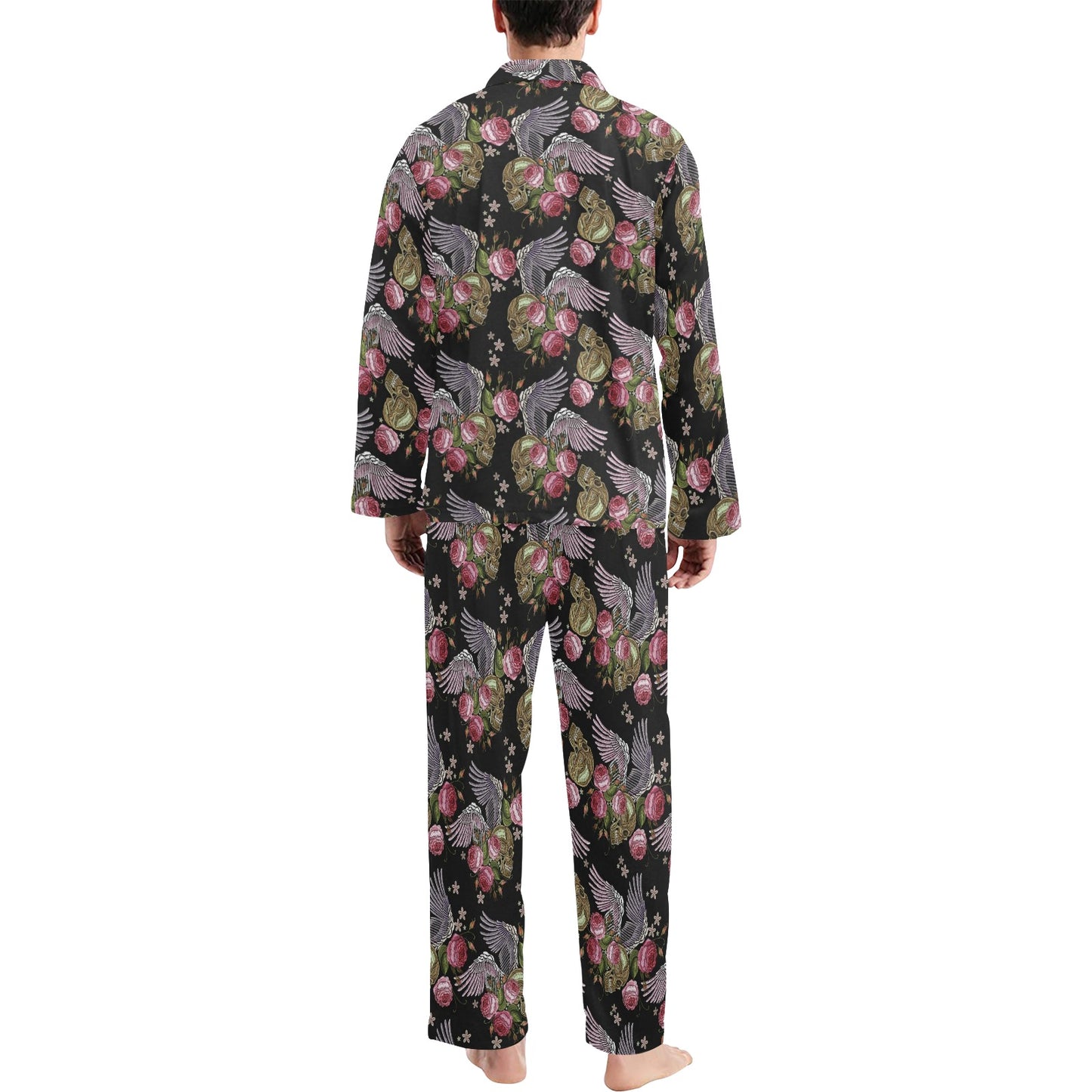 Angel Wings Pattern Print Design 06 Men's Long Pajama Set