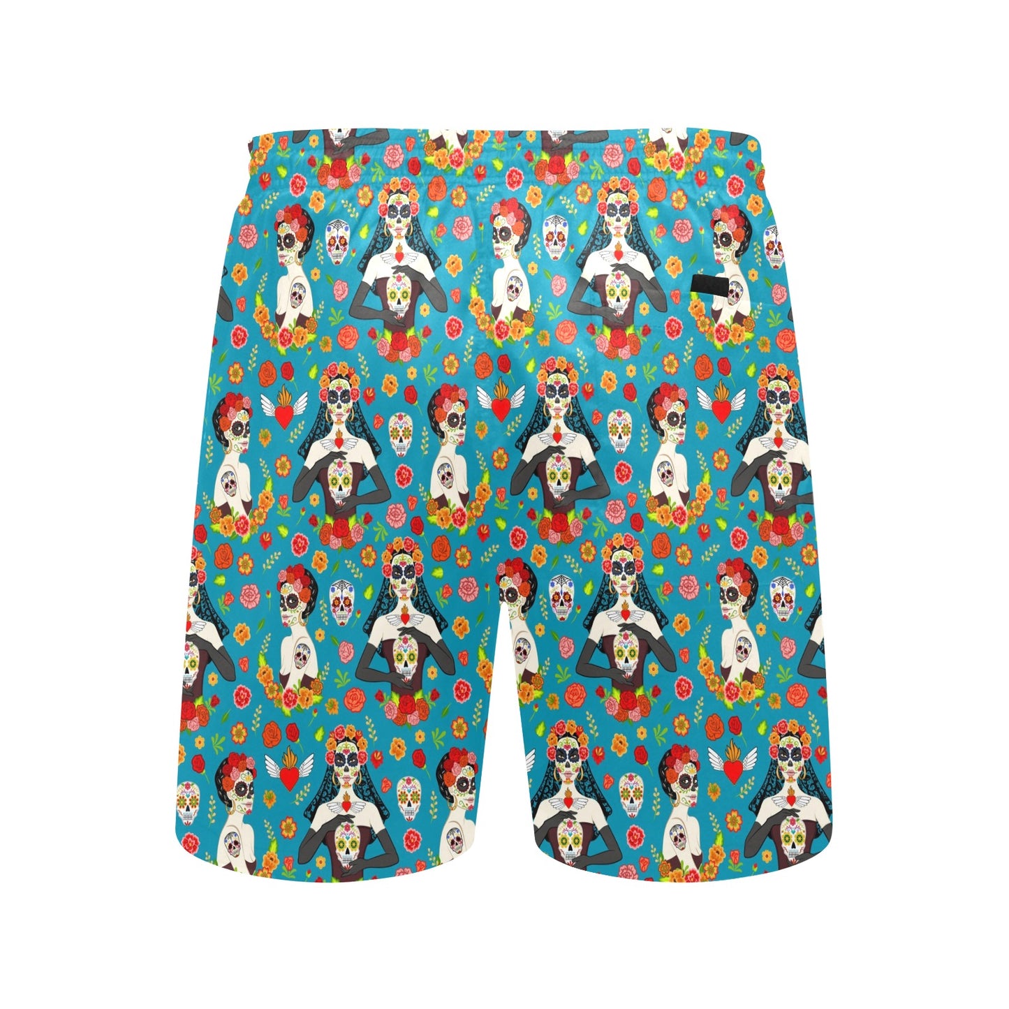 Day of the Dead Old School Girl Design Men's Swim Trunks Beach Shorts