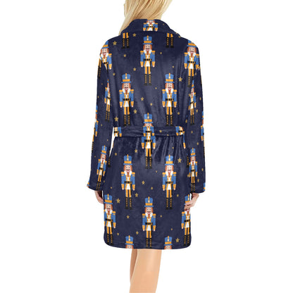 Nutcracker Pattern Print Design A04 Women's Fleece Robe