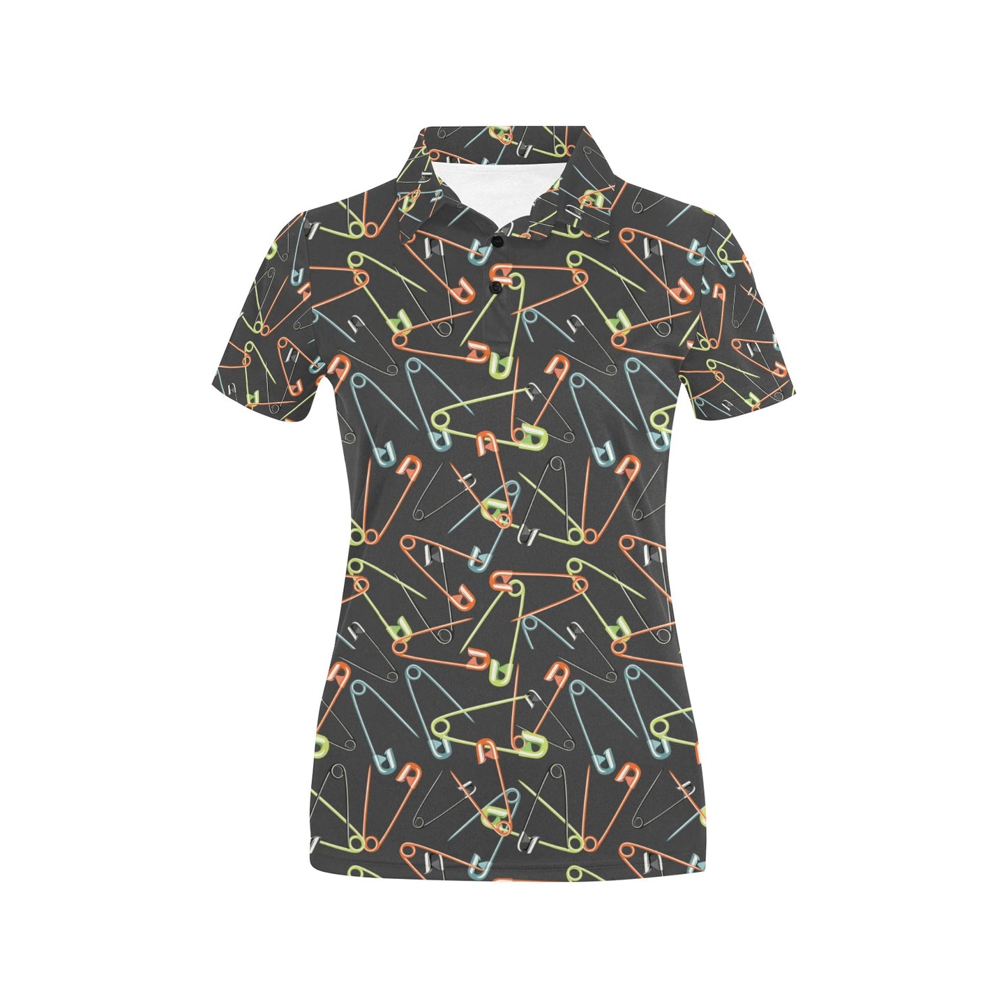 Safety Pin Print Design LKS301 Women's Polo Shirt
