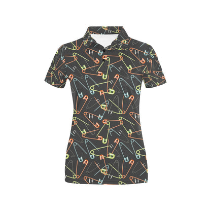 Safety Pin Print Design LKS301 Women's Polo Shirt