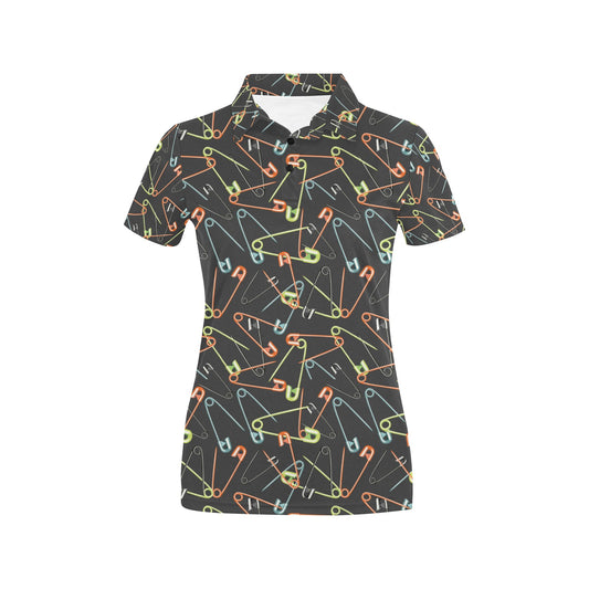 Safety Pin Print Design LKS301 Women's Polo Shirt