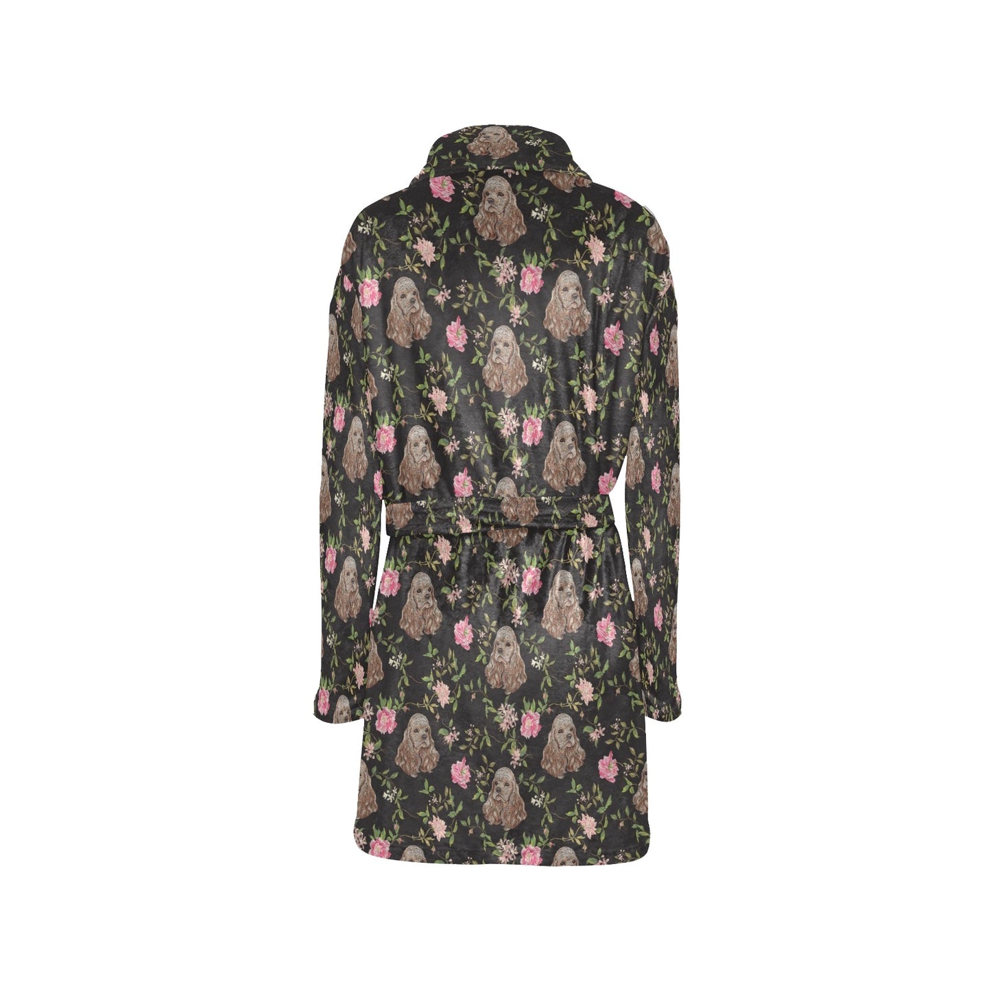 Cocker Pattern Print Design 03 Women's Fleece Robe