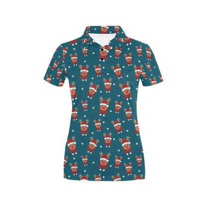 Reindeer Print Design LKS406 Women's Polo Shirt